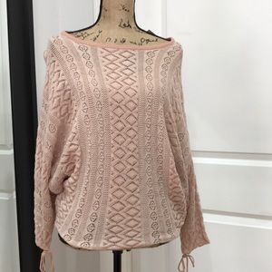 Pink dolman style off the shoulder top